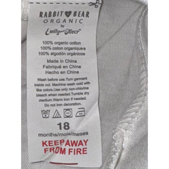 Rabbit & Bear Organic Cotton Baby Outfit Set 18 Months Purple Top White Leggings - Picture 9 of 10